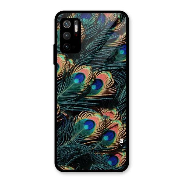Peacock Feather Art Glass Back Case for Poco M3 Pro 5G