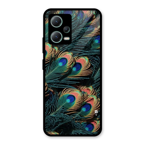 Peacock Feather Art Glass Back Case for Poco X5