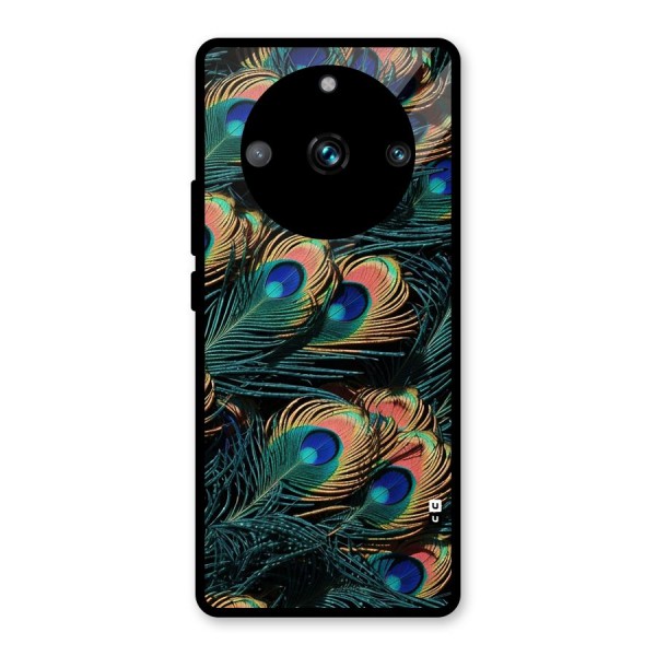 Peacock Feather Art Glass Back Case for Realme 11 Pro