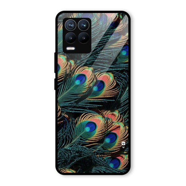 Peacock Feather Art Glass Back Case for Realme 8 Pro