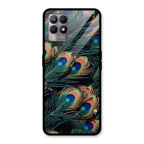 Peacock Feather Art Glass Back Case for Realme 8i