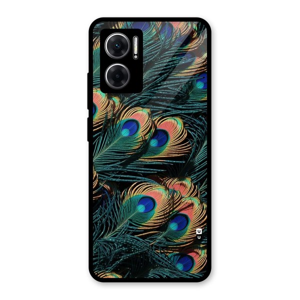 Peacock Feather Art Glass Back Case for Redmi 11 Prime 5G