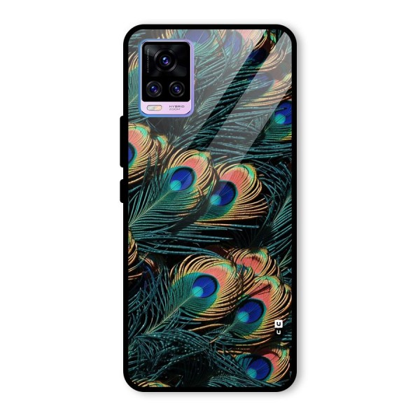 Peacock Feather Art Glass Back Case for Vivo V20 Pro
