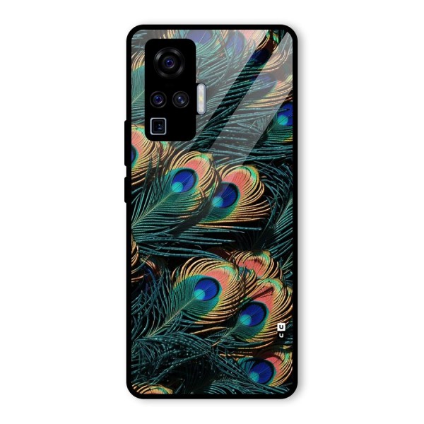 Peacock Feather Art Glass Back Case for Vivo X50 Pro