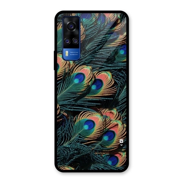 Peacock Feather Art Glass Back Case for Vivo Y51