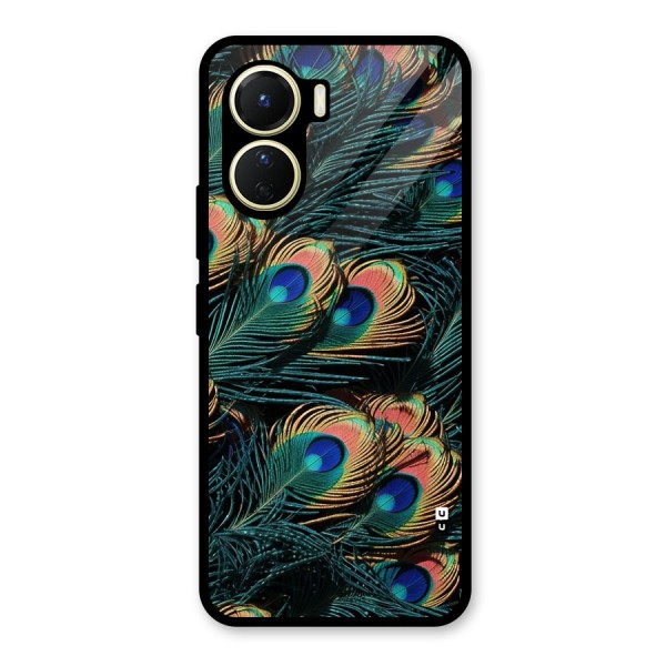 Peacock Feather Art Glass Back Case for Vivo Y56