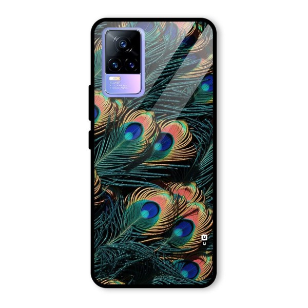 Peacock Feather Art Glass Back Case for Vivo Y73