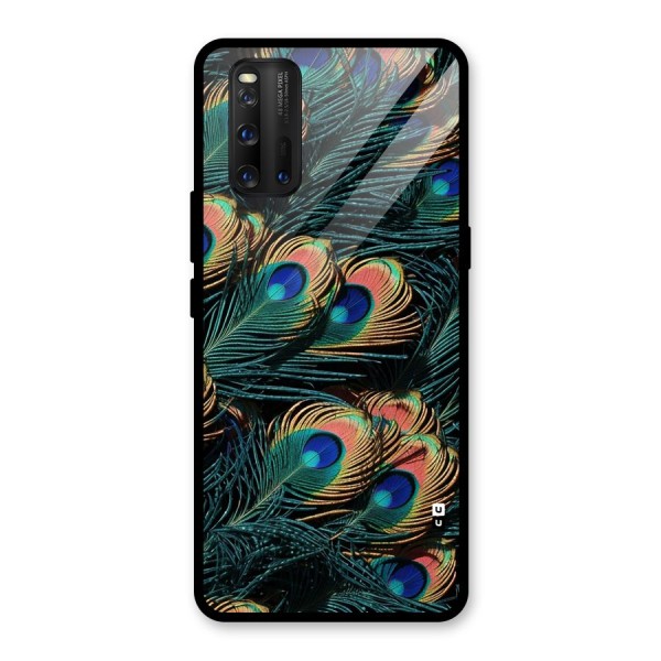 Peacock Feather Art Glass Back Case for Vivo iQOO 3
