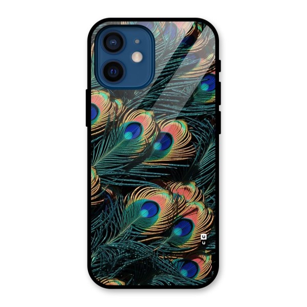 Peacock Feather Art Glass Back Case for iPhone 12 Mini