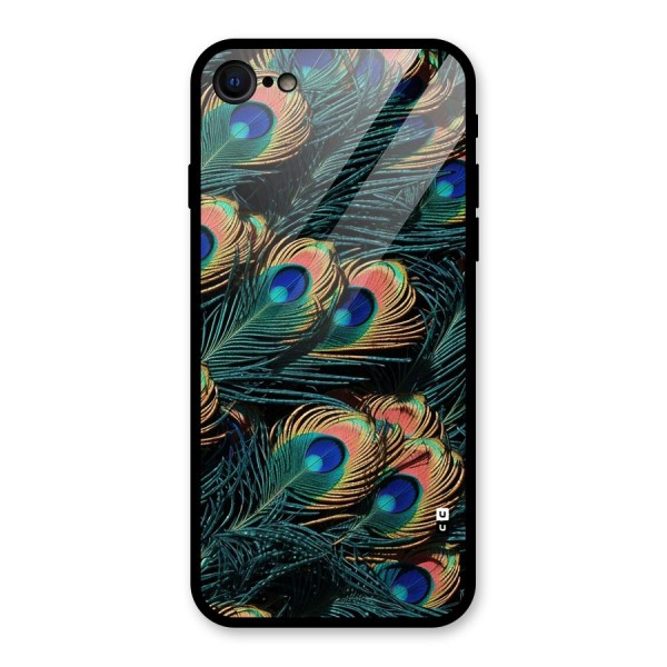 Peacock Feather Art Glass Back Case for iPhone SE 2022