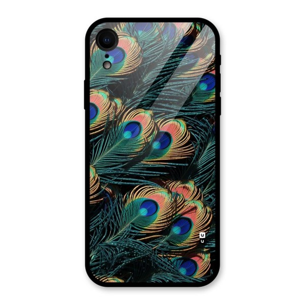 Peacock Feather Art Glass Back Case for iPhone XR