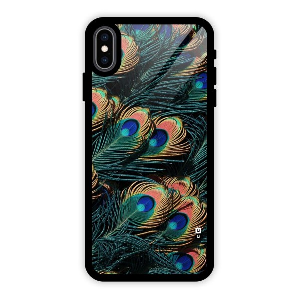 Peacock Feather Art Glass Back Case for iPhone XS Max