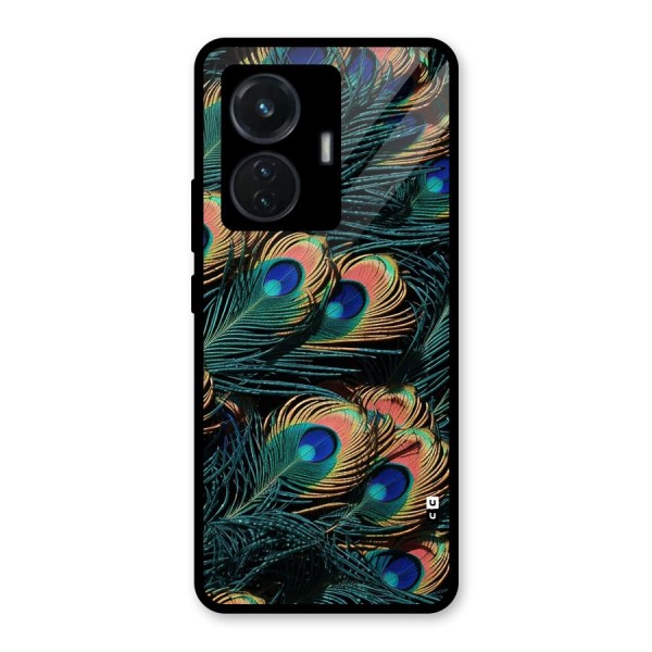 Peacock Feather Art Glass Back Case for iQOO Z6 44W