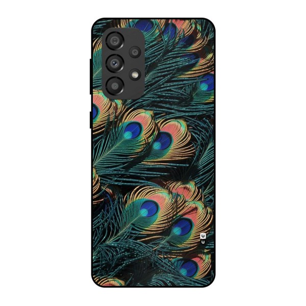 Peacock Feather Art Metal Back Case for Galaxy A33 5G