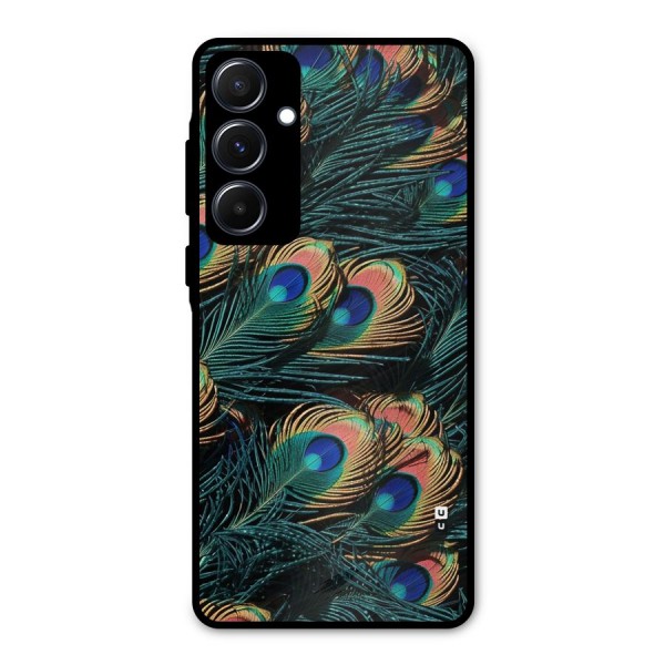 Peacock Feather Art Metal Back Case for Galaxy A55