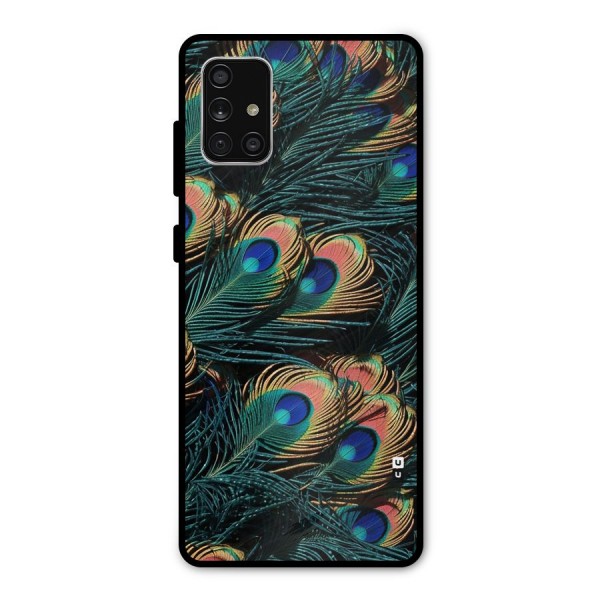 Peacock Feather Art Metal Back Case for Galaxy A71