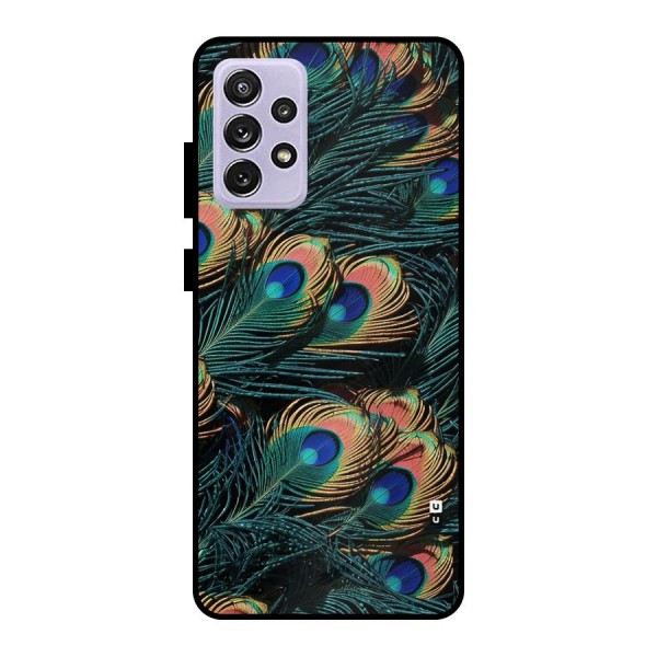 Peacock Feather Art Metal Back Case for Galaxy A72