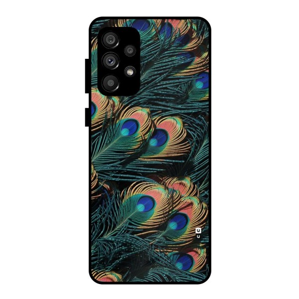 Peacock Feather Art Metal Back Case for Galaxy A73 5G