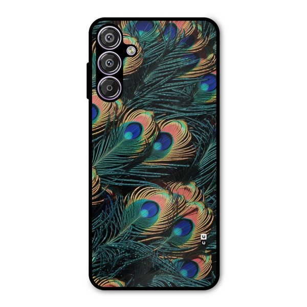 Peacock Feather Art Metal Back Case for Galaxy F15
