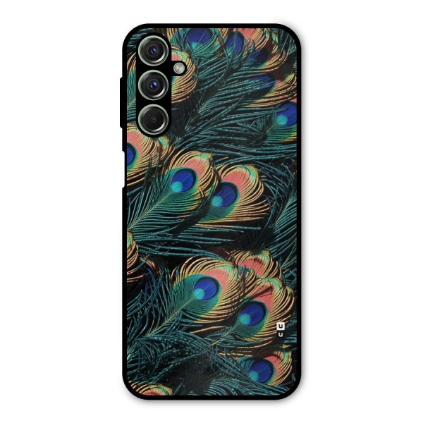Peacock Feather Art Metal Back Case for Galaxy F34
