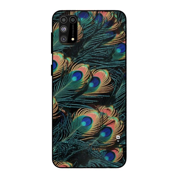Peacock Feather Art Metal Back Case for Galaxy F41