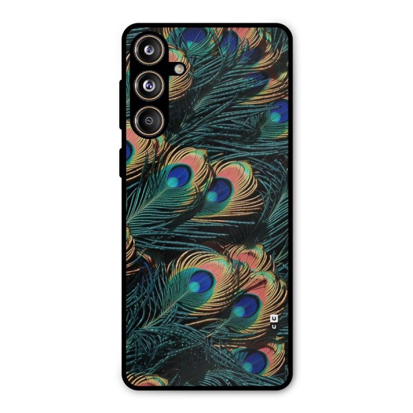 Peacock Feather Art Metal Back Case for Galaxy F55