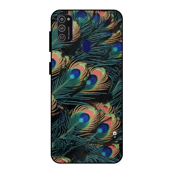 Peacock Feather Art Metal Back Case for Galaxy M30s