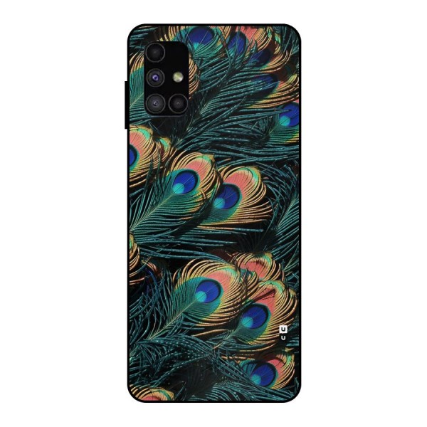 Peacock Feather Art Metal Back Case for Galaxy M51