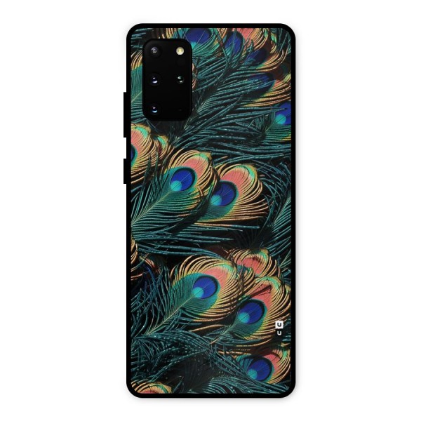 Peacock Feather Art Metal Back Case for Galaxy S20 Plus
