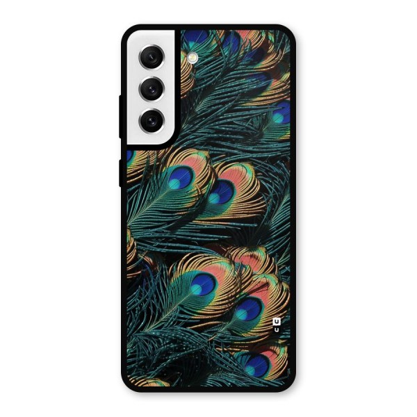 Peacock Feather Art Metal Back Case for Galaxy S21 FE 5G