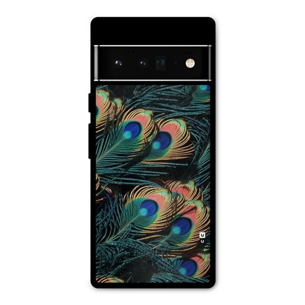 Peacock Feather Art Metal Back Case for Google Pixel 6 Pro