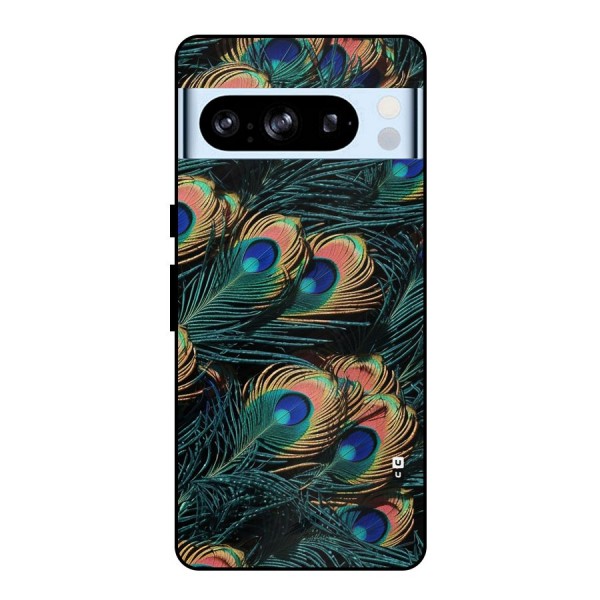 Peacock Feather Art Metal Back Case for Google Pixel 8 Pro