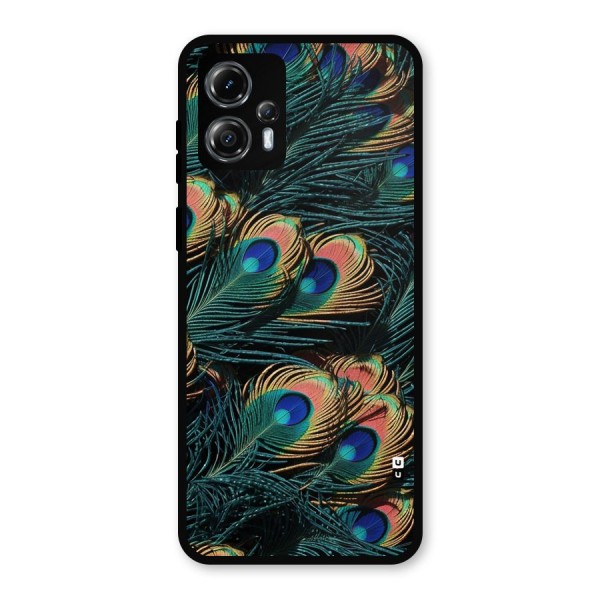 Peacock Feather Art Metal Back Case for Moto G13