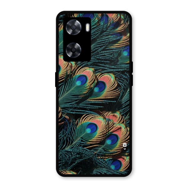 Peacock Feather Art Metal Back Case for Oppo A57 2022