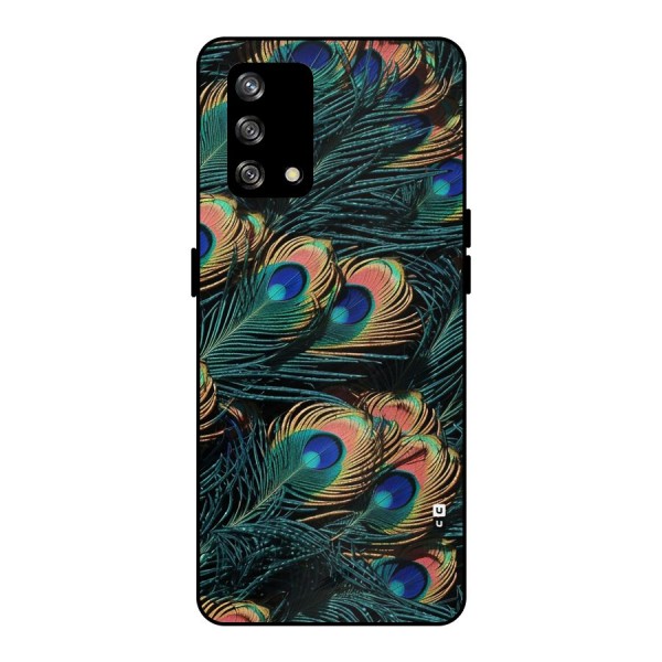 Peacock Feather Art Metal Back Case for Oppo F19s