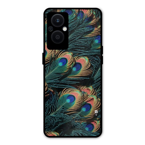 Peacock Feather Art Metal Back Case for Oppo F21s Pro 5G