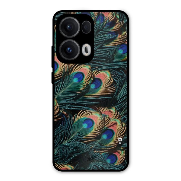 Peacock Feather Art Metal Back Case for Oppo Reno13 Pro