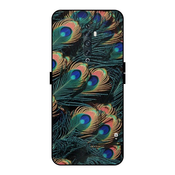 Peacock Feather Art Metal Back Case for Oppo Reno2 F