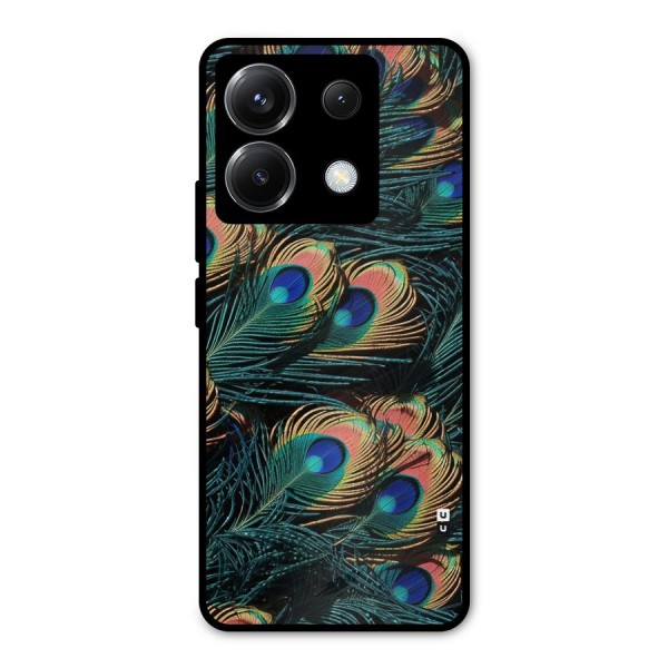 Peacock Feather Art Metal Back Case for Poco X6