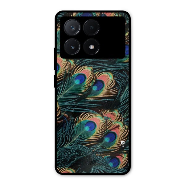 Peacock Feather Art Metal Back Case for Poco X6 Pro