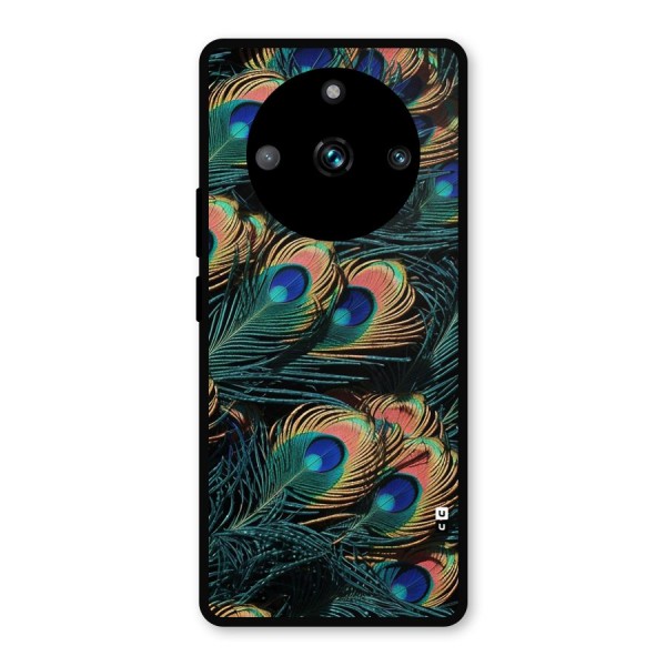 Peacock Feather Art Metal Back Case for Realme 11 Pro