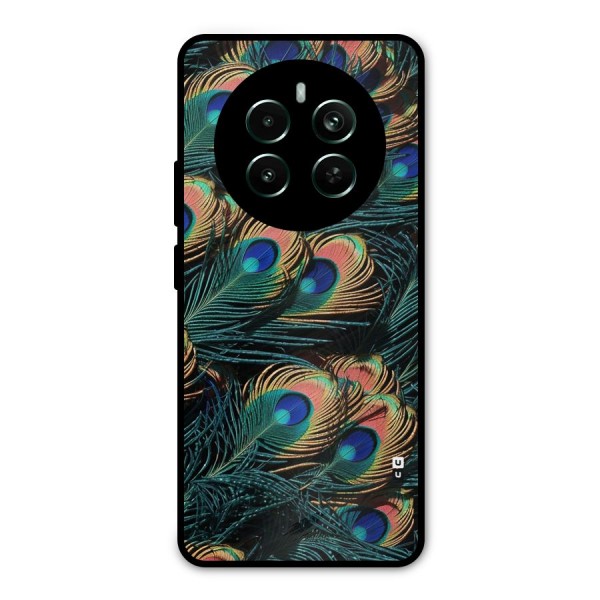 Peacock Feather Art Metal Back Case for Realme 12 Pro Plus