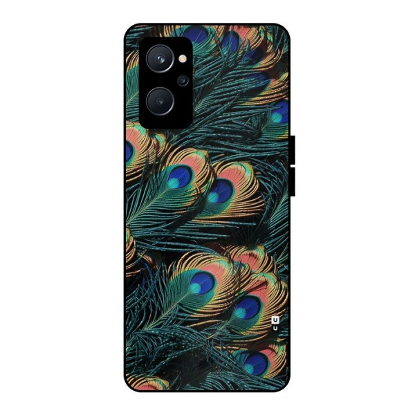 Peacock Feather Art Metal Back Case for Realme 9i 5G
