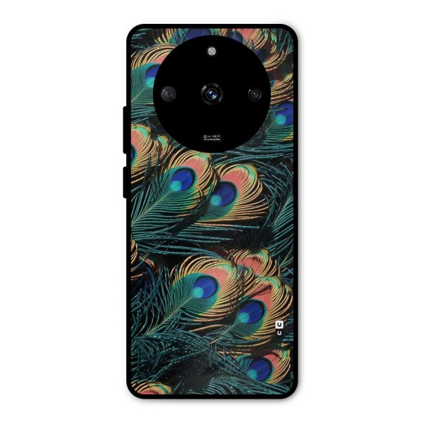 Peacock Feather Art Metal Back Case for Realme Narzo 60 5G
