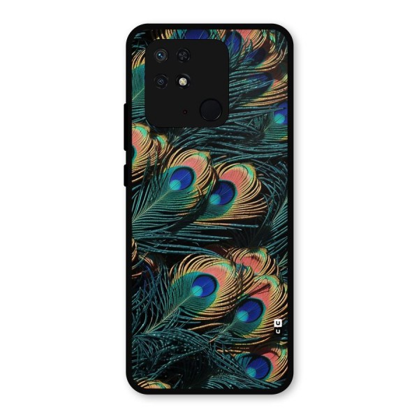 Peacock Feather Art Metal Back Case for Redmi 10