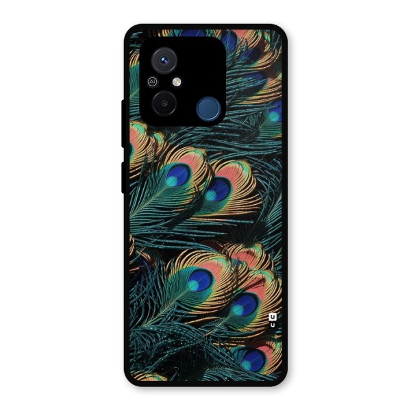 Peacock Feather Art Metal Back Case for Redmi 12C