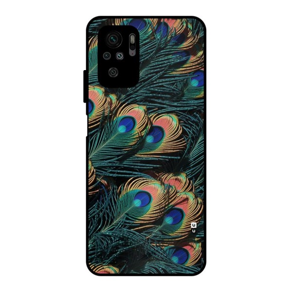 Peacock Feather Art Metal Back Case for Redmi Note 10