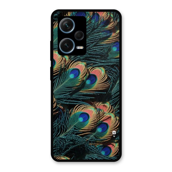 Peacock Feather Art Metal Back Case for Redmi Note 12 Pro Plus 5G