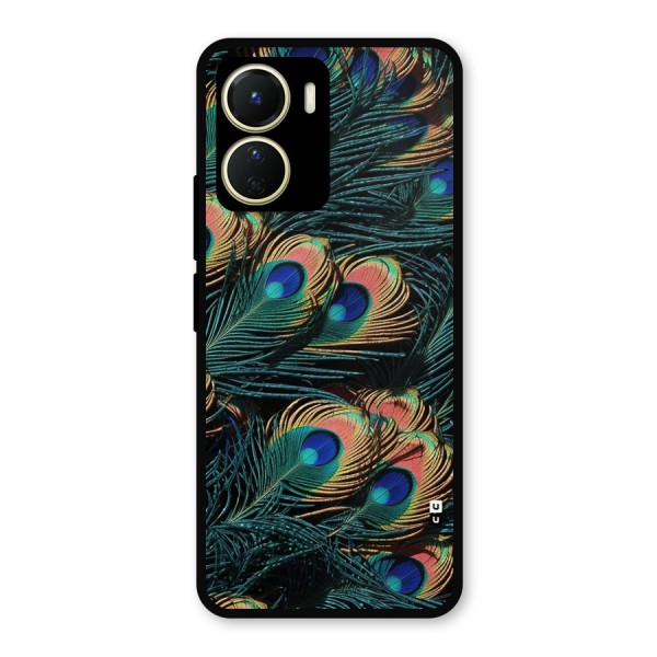 Peacock Feather Art Metal Back Case for Vivo T2x