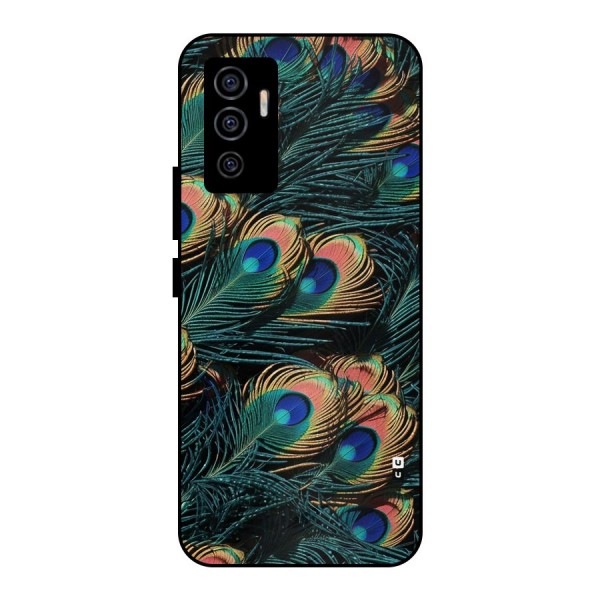 Peacock Feather Art Metal Back Case for Vivo V23e